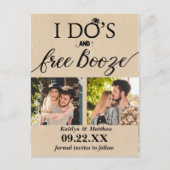 I's's & Free Boozeウェディングモダン日付を保存 案内ポストカード (正面)