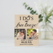 I's's & Free Boozeウェディングモダン日付を保存 案内ポストカード (スタンド正面)