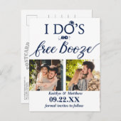 I's's & Free Boozeウェディングモダン日付を保存 案内ポストカード (正面/裏面)