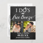 I's's & Free Boozeウェディングモダン日付を保存 案内ポストカード (正面/裏面)