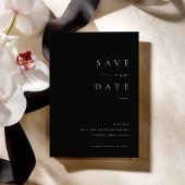 ISSA Black Elegant Save the Date Invite with Photo 招待状