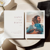 ISSA Bugundy Elegant Save the Date Photo Invite 招待状