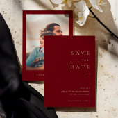 ISSA Bugundy Elegant Save the Date Photo Invite 招待状