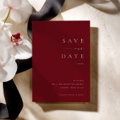 ISSA Bugundy Elegant Save the Date Photo Invite 招待状