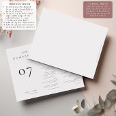 ISSA Elegant Trifold Table Numbers with Menu