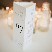 ISSA Elegant Trifold Table Numbers with Menu