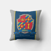 Issacの名前はシールド赤い青い枕を意味する クッション (裏面)