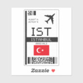 ISTイスタンブールボーディングパス – トルコ旅行 シール (シート)