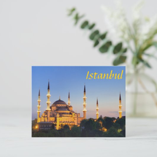 Istanbul - Blue Mosque at twilight ポストカード (スタンド正面)