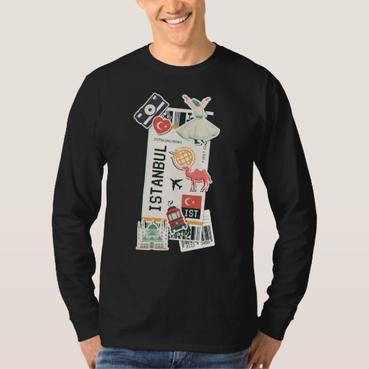 Istanbul Boarding Pass Turkey Ticket Pass Famous L Tシャツ (正面)