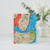 Istanbul City Map Postcard ポストカード (スタンド正面)