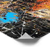 Istanbul Hagia Sophia Abstract Drip Painting ポスター (角)