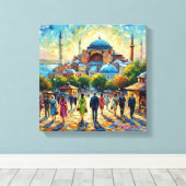 Istanbul Hagia Sophia Waterfront Home Decor キャンバスプリント (インサイチュ (ウッドフロア))