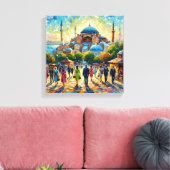 Istanbul Hagia Sophia Waterfront Home Decor キャンバスプリント (インサイチュ (リビング))