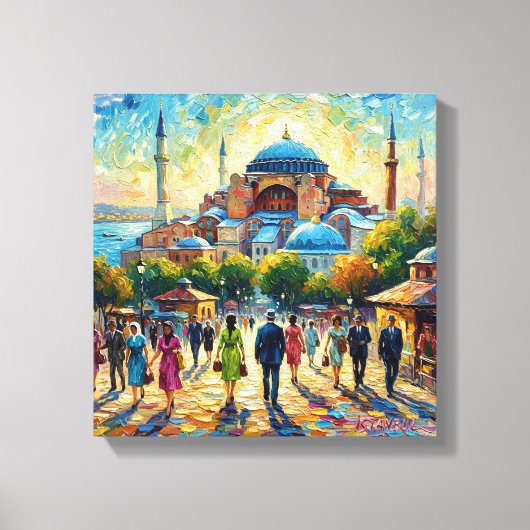Istanbul Hagia Sophia Waterfront Home Decor キャンバスプリント (正面)