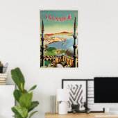 Istanbul Travel Poster Vintage Turkey Türkiye Wall ポスター (ホームオフィス)