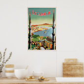 Istanbul Travel Poster Vintage Turkey Türkiye Wall ポスター (キッチン)