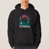 Istanbul Turkey City Skyline Silhouette Outline Sk パーカ (正面)