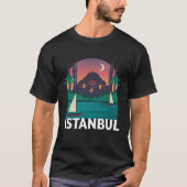 Istanbul Turkey City Skyline Silhouette Outline Sk Tシャツ (正面)