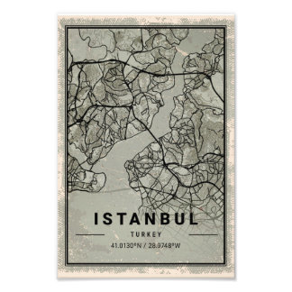 Istanbul turkey map print poster canvas フォトプリント           