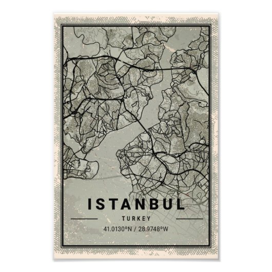 Istanbul turkey map print poster canvas フォトプリント            (正面)