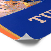 Istanbul, Turkey retro travel poster ポスター (角)