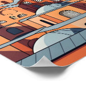 Istanbul Turkey with hagia Sophia and minarets ポスター (角)