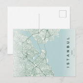 Istanbul Türkiye Map Minimal ポストカード (正面/裏面)