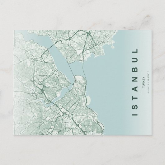 Istanbul Türkiye Map Minimal ポストカード (正面)