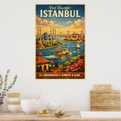 Istanbul Türkiye - Vintage Travel Poster ポスター (キッチン)
