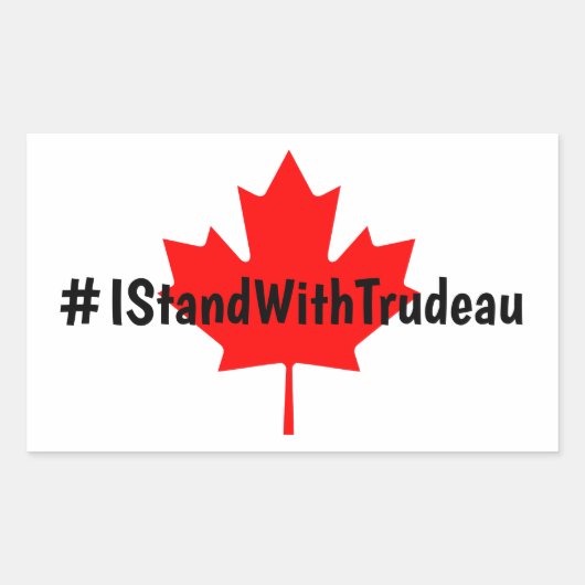 #IStandWithTrudeau Hashtag Trudeau Liberalsカナダ 長方形シール (正面)