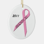 iSurvivorの乳癌の生存者のオーナメント セラミックオーナメント (右)
