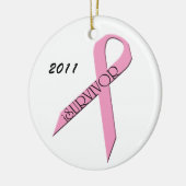 iSurvivorの乳癌の生存者のオーナメント セラミックオーナメント (左)