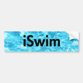 iswimのプールの背景、iSwim (黒) バンパーステッカー