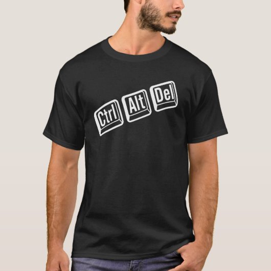 ITおたくはControl Alt Delete ITギーク Tシャツ (正面)