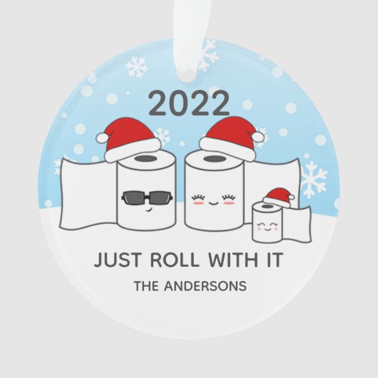 Itおもしろいト転がイレ紙ファミリー3 オーナメント (正面)