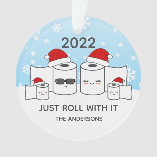 Itおもしろいト転がイレ紙ファミリー4 オーナメント (正面)