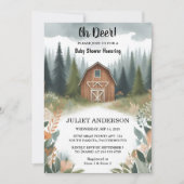 Itおもしろいワイルドマザー木版木の赤ちゃんシャワー 招待状 (正面)