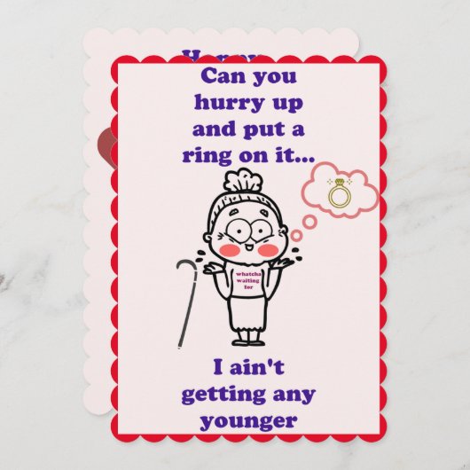 Itおもしろい Valentines Dayにリングや輪を置く シーズンカード (正面/裏面)