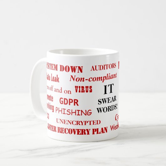 ITが情報技術おもしろいのマグを誓う コーヒーマグカップ (正面左)