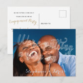 Itにリングや輪を付けるエンボス婚約パーティ インビテーションポストカード (正面/裏面)