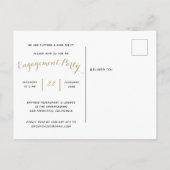 Itにリングや輪を付けるエンボス婚約パーティ インビテーションポストカード (裏面)