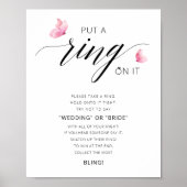 Itにリングや輪を置くバタフライブライダルシャワーゲーム ポスター (正面)