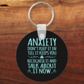 Itに関する不安トークPtsd認識度リボンサポート キーホルダー (正面)