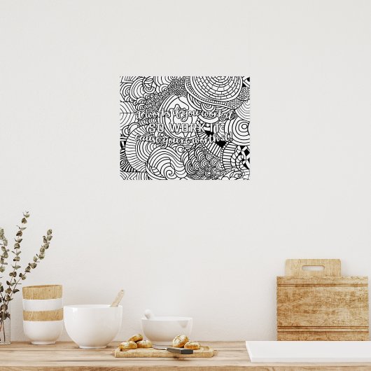 Itのもし抽象芸術パターンの色付け ポスター (キッチン)