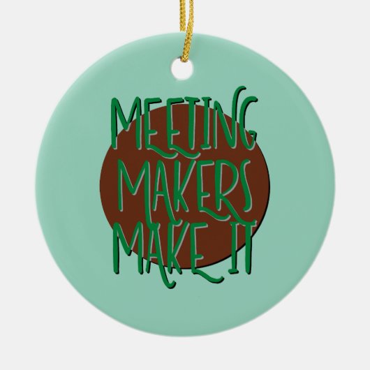 Itの回復スローガンを作る会議員 セラミックオーナメント (正面)