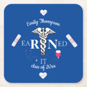 Itの学位を取得 スクエアペーパーコースター (正面)