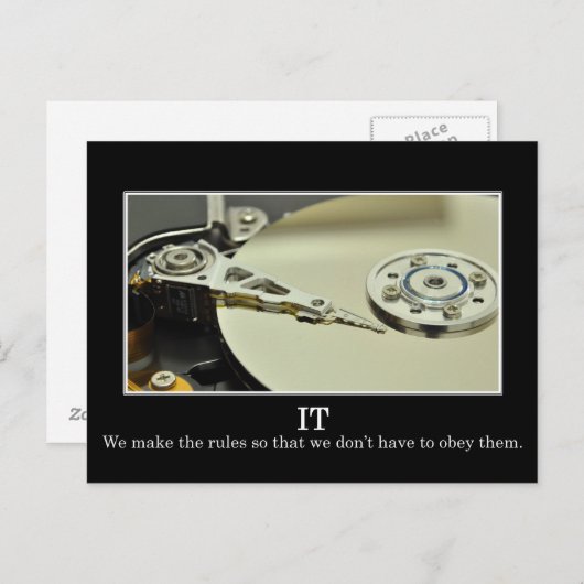 ITはルールを作成し、無視できるようにする ポストカード (正面/裏面)