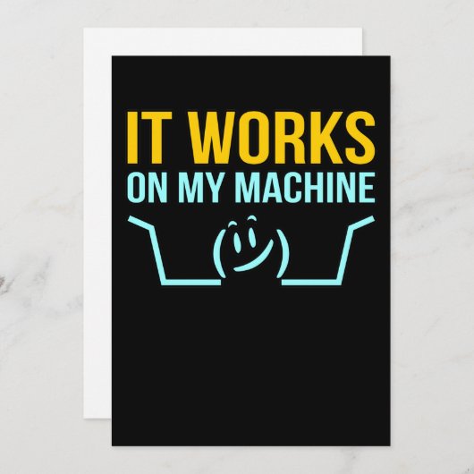 ITは、機械技術コンピュータITプログラムで動作します。 サンキューカード (正面/裏面)