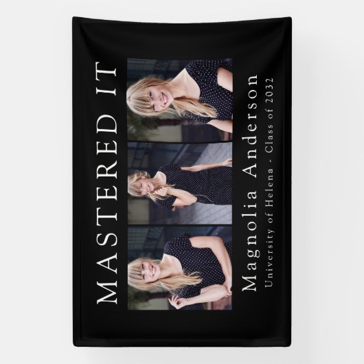 Itをマスター写真コラージュのマスター卒業 横断幕 (縦)